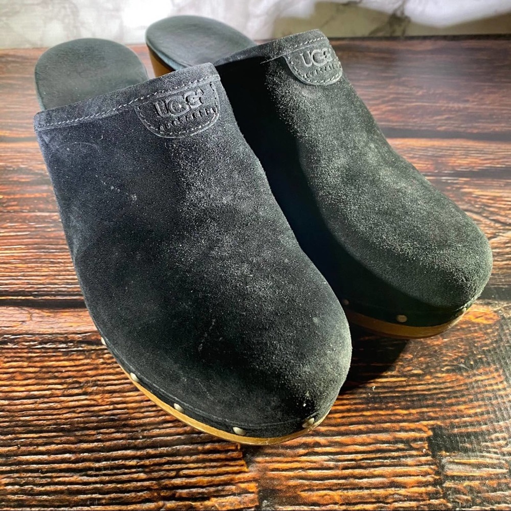 UGG Black Suede Mules
